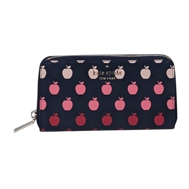 Kate Spade - Navy Large Red Apple Continental Wallet