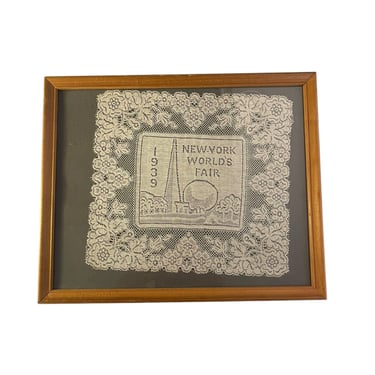 1939 New York Worlds Fair Framed Lace