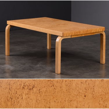 Restored Alvar Aalto Rectangular Coffee Table Mid-Century Modern 