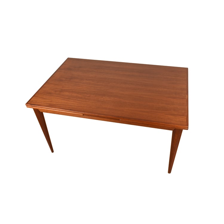 59″ Danish Teak Expanding Dining Table by Niels Moller