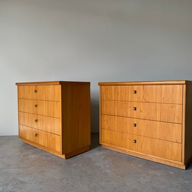 70's Mid-century Founders Blond Pecan Bachelor  Nightstands- A Pair 