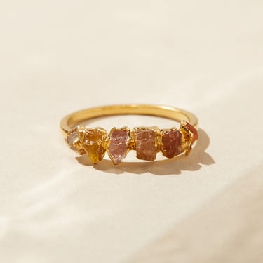 raw orange topaz ring, november birthstone ring, raw carnelian ring, dainty raw citrine ring for women, birthstone family ring, new mom gift 