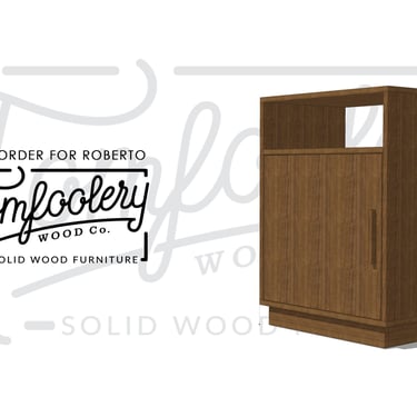 Custom Listing for Roberto - Floor Cabinet, Two Door Accent Cabinet, Modern 2 Door Cabinet, Solid Wood Cabinet. 