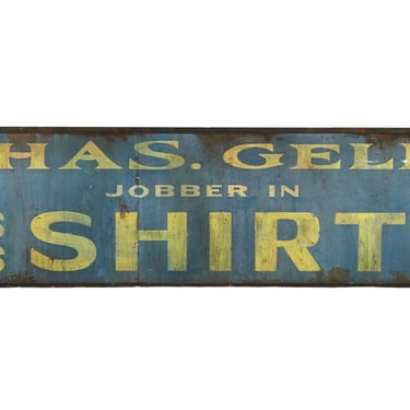 Reclaimed 216.875 in. Chas. Geld Shirts Aluminum Movie Prop Sign