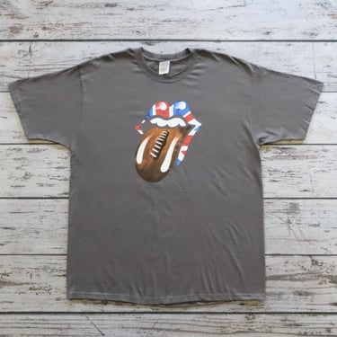 Vintage The Rolling Stones Twikenham Band Tshirt Gray Tour Football