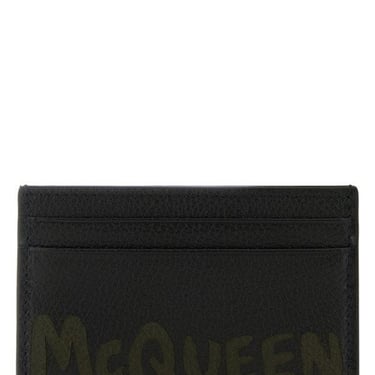 Alexander Mcqueen Man Black Leather Card Holder