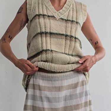 Soft Knit Neutrals Striped Vest (L)