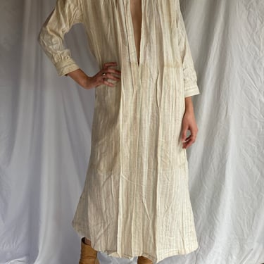 Antique Deadstock Flannel Nightgown Dress / 1920's 1930's Cotton Flannel Printed Night Dress / Nightgown Tunic 