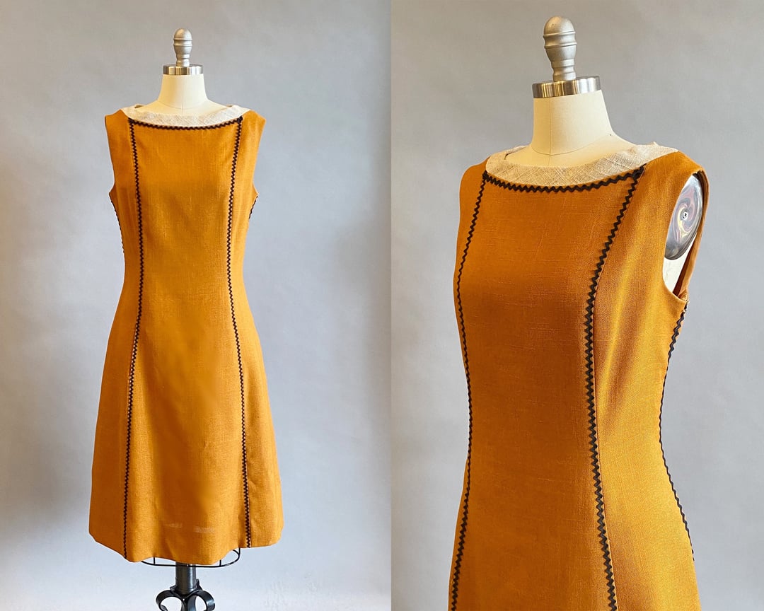 1960s Day Dress / 1960s Sheath Dress / A-Line Dress / Dress With | Off ...
