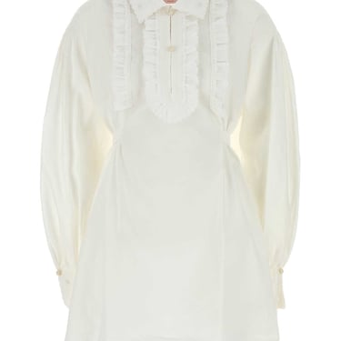 Valentino Garavani Women White Cotto Blend Shirt Dress