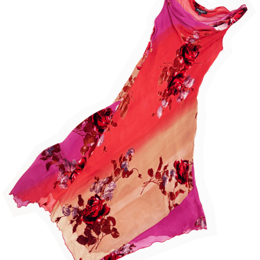 Betsey Johnson 90s velvet burnout floral dress