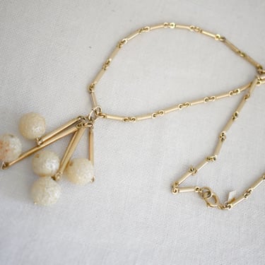 1960s Sarah Coventry Bead Dangle Bar Chain Necklace 