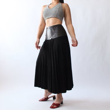 Vintage Soft Leather & Suede Skirt - W26