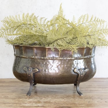 Jardiniere Planter, Vintage Footed Bowl, Metal Cache Pot, Champagne Bucket/Wine Cooler 