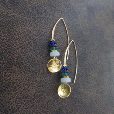 Sea glass earrings, bohemian earrings 