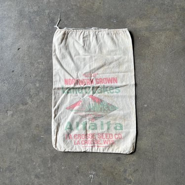 Vintage 1950s Land O Lakes Alfalfa Seed Sack LaCrosse, WI 