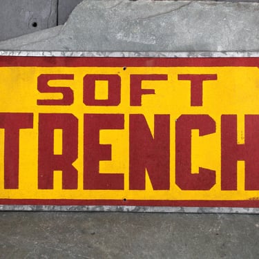 Soft Trench Vintage Sign | Vintage Industrial Decor | Old Factory Sign 
