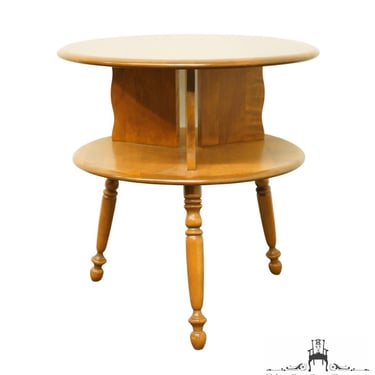 ETHAN ALLEN BAUMRITTER Heirloom Nutmeg Maple Colonial Early American 24" Round Accent End Table 
