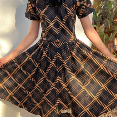 1950s Plaid Dress / Futurama Modes / Full Shirt Dress | Closet Case Vintage  - Nashville, TN | ATTIC