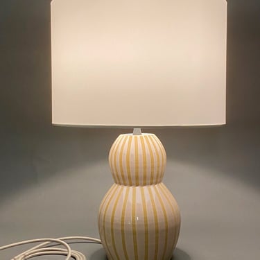 Lamp - Pink and Beige Striped 