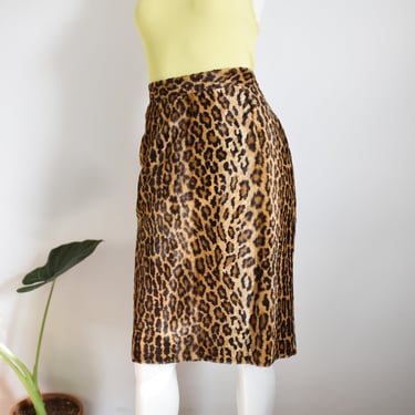 2000s Leopard Print Pencil Skirt - M 