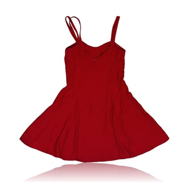 90s Strappy Red Skater Dress // Sweetheart Neckline // All That Jazz// Size 9/10 