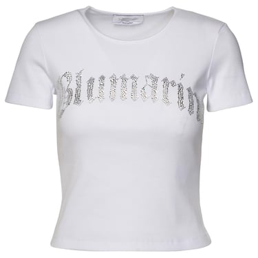 Blumarine White Cotton T-Shirt Woman