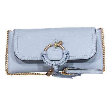 See by Chloe - Sky Blue Leather Fold-Over Crossbody Bag