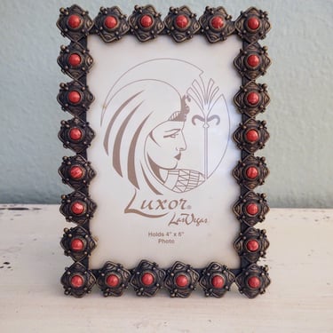 Vintage Luxor 4x6 Ornate Bronze and Red Frame 