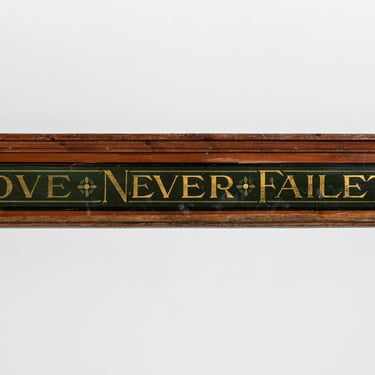 “Love Never Faileth” Pine Board Sign