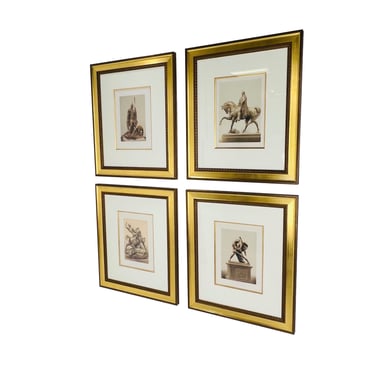 #1318 Set of 4 Framed Mid-19th Century Engraved Plate Prints
