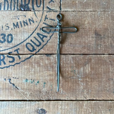 Antique Bent Wire Wall Mount Receipt Memo Hook 