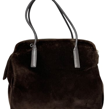 Prada Brown Suede Large 2way Shoulder Bag