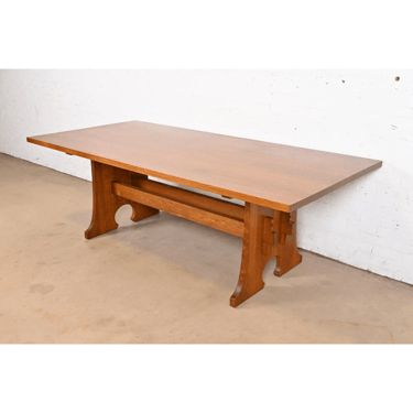 Stickley Mission Oak Arts & Crafts Trestle Dining Table