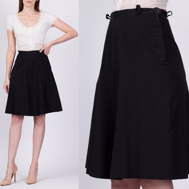 60s Black A Line Skirt - Extra Small, 25