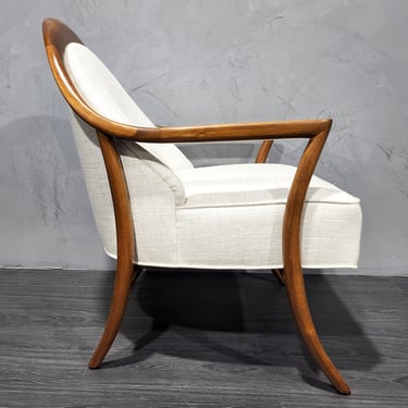 T, H, Robsjohn-Gibbings Saber Leg Lounge Chair in New Upholstery