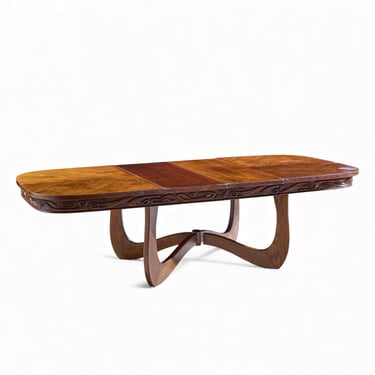 Witco Style Pulaski Oceanic Mid Century Dining Table with 2 Leaves - mcm 