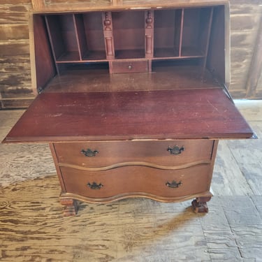 Vintage Secretary Desk with Curvy Drawers 29.5