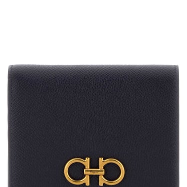 Salvatore Ferragamo Women Navy Blue Leather Wallet