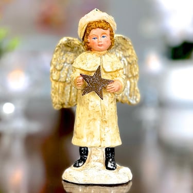 VINTAGE: Ceramic Angel Ornament - Tree Ornament - Holiday Ornament - SKU 00040160 