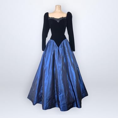 iridescent blue velvet dress Mermaid Sweetheart Keyhole Blue Metallic Satin Prom Dresses – luladress main image 0
