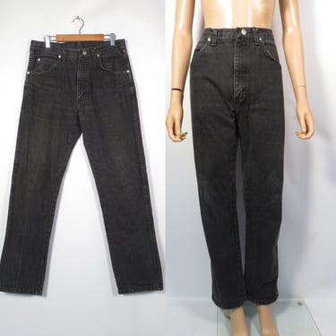 Vintage 90s Wrangler Faded Black Jeans Made In USA Size 32 x 32 