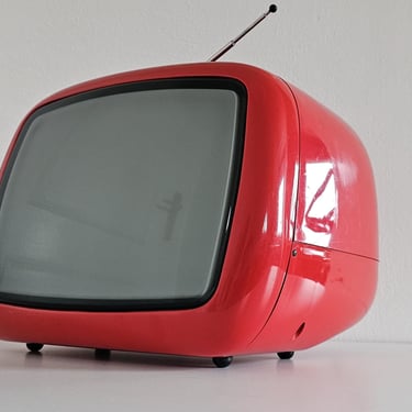 Space Age Red Portable Iskra Minirama Tv/ Yugoslavia 70's/ Red Plastic Portable Working Television/ Retro Tv/ MCM Red Tv/ Moma Museum/ Rare 