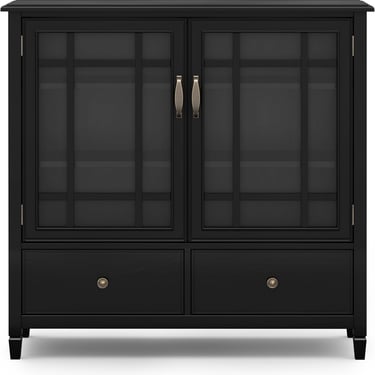 Connaught Wood 40" Wide Black Traditional Entryway Storage Cabinet FFW258-605