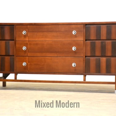 Refinished Walnut and Rosewood Dresser by Stanley 