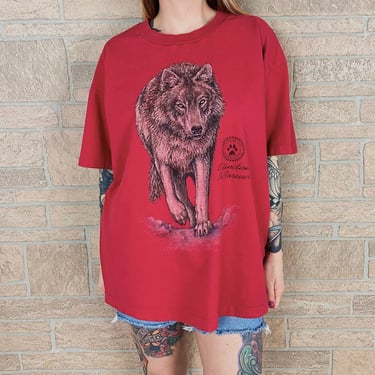 Vintage Extinction is Forever Wolf T Shirt 