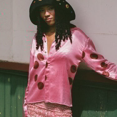 MOON DYE SNAP SHIRT IN PINK