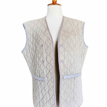 Vintage Quilted Reversible Military Vest
