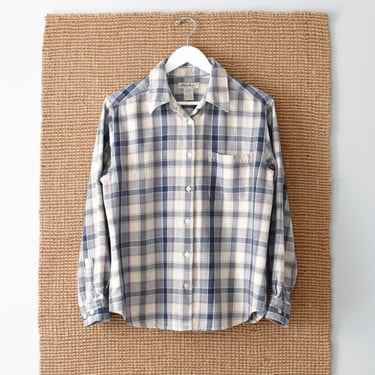 vintage Eddie Bauer flannel shirt, thick plaid cotton button down 