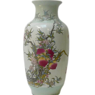 Chinese Handmade Porcelain Vase With Peach Tree Painting cs597 